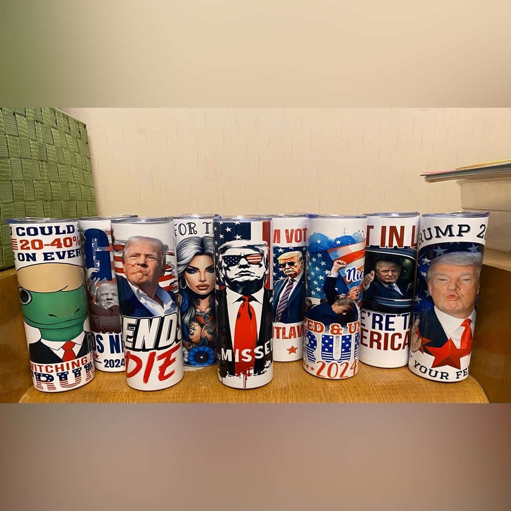 20oz Trump Tumblers & Bottle openers.